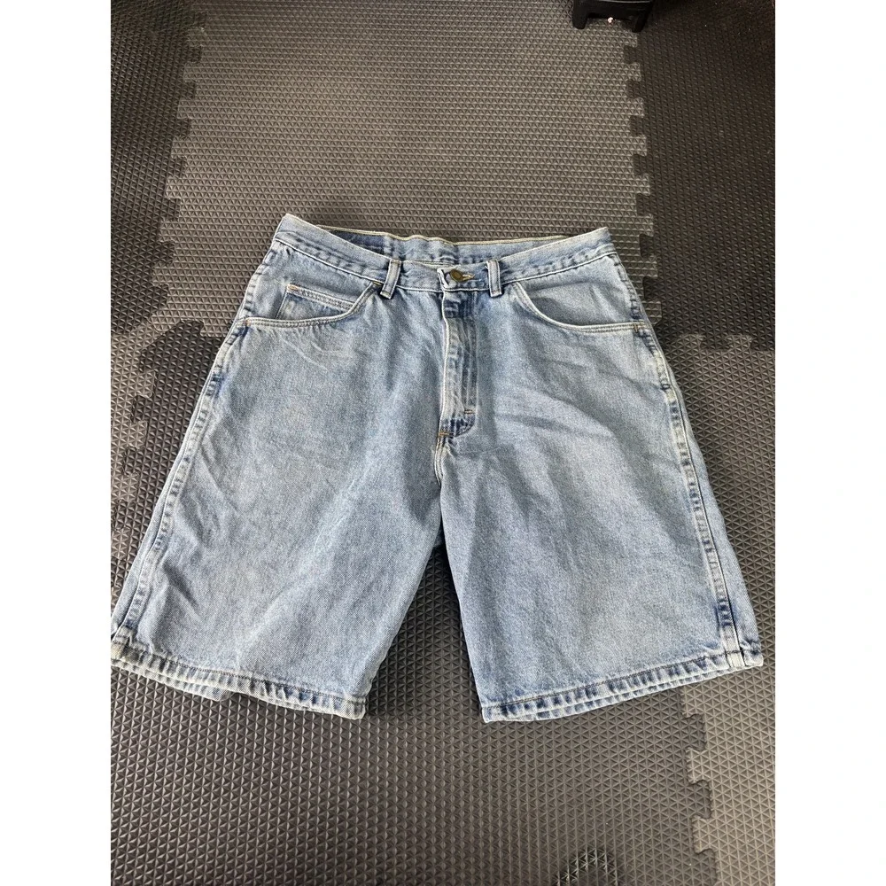 Wrangler Men's Denim Shorts Relaxed Fit Light Wash Blue Jeans Size 33 Casual